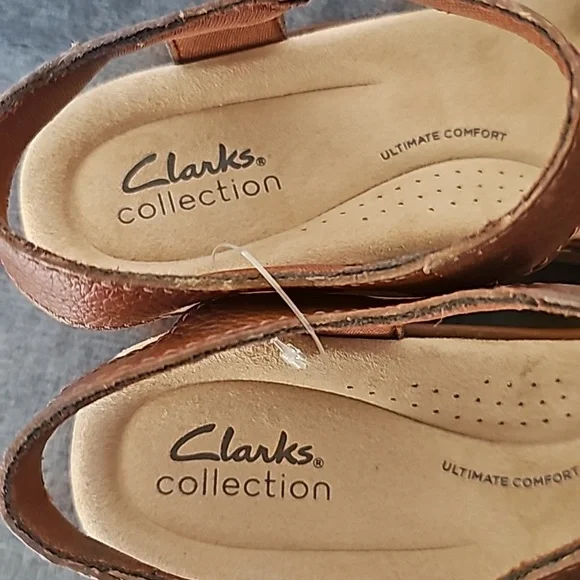 Women's Brown Leather Ankle Strap Sandals - Picture 3 of 9